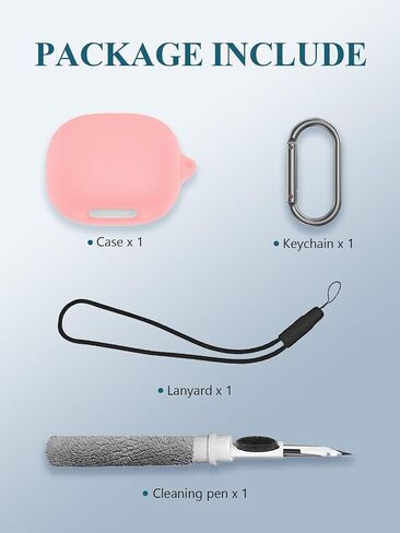 حافظة لجهاز Soundcore Liberty 4 Pro من Anker، سماعات أذن لاسلكية بخاصية إلغاء الضوضاء، غطاء حماية من السيليكون الناعم المحمول المقاوم للخدش والصدمات من WUNIAK مع مجموعة أدوات تنظيف وحلقة تسلق وحبل قصير، أسود in Saudi Arabia