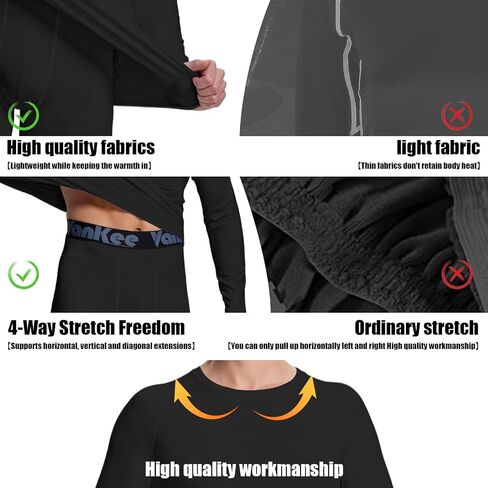 مجموعة ملابس داخلية حرارية للرجال، ملابس علوية حرارية وطبقة أساسية حرارية للرجال من Long Johns مبطنة بالصوف للطقس البارد in Kuwait