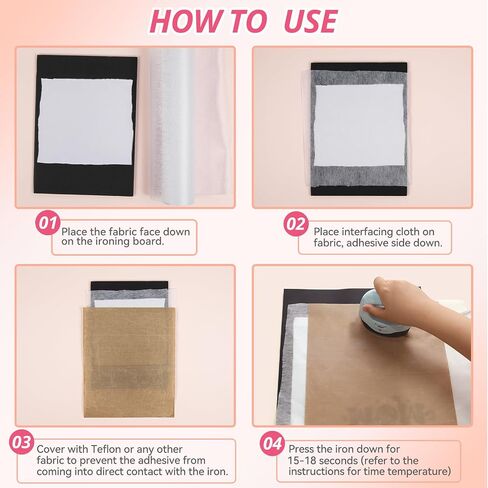 HTVRONT Light Weight Fusible Interfacing for Sewing - 13In*22Yard Non-Woven Interfacing Fabric for Sewing, Iron-on Interfacing for Crafting Quilting Sewing DIY Crafts Supplies in Saudi Arabia