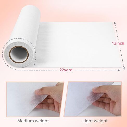 HTVRONT Light Weight Fusible Interfacing for Sewing - 13In*22Yard Non-Woven Interfacing Fabric for Sewing, Iron-on Interfacing for Crafting Quilting Sewing DIY Crafts Supplies in Saudi Arabia