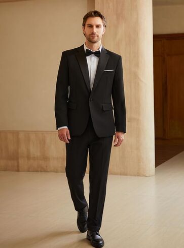 WULFUL Men's 2 Piece Slim Fit Suit Set One Button Blazer Jacket Pants Tuxedo Set for Prom, Wedding and Business in Saudi Arabia