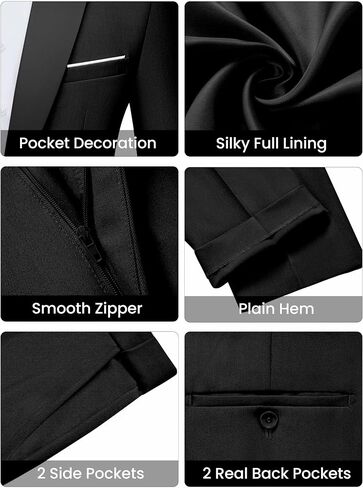 WULFUL Men's 2 Piece Slim Fit Suit Set One Button Blazer Jacket Pants Tuxedo Set for Prom, Wedding and Business in Saudi Arabia