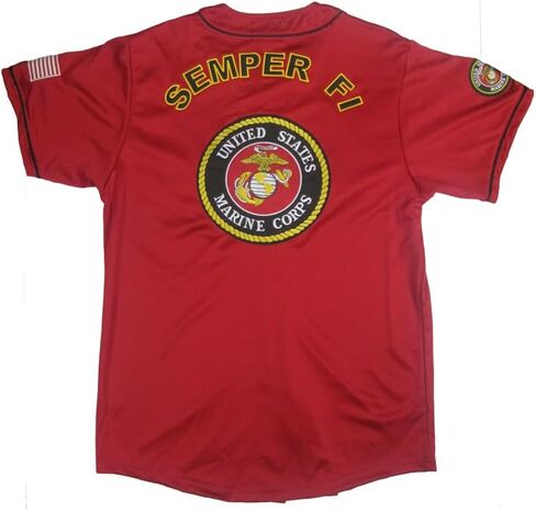 Marines Baseball Jersey, Embroidered Logo, Red in Saudi Arabia