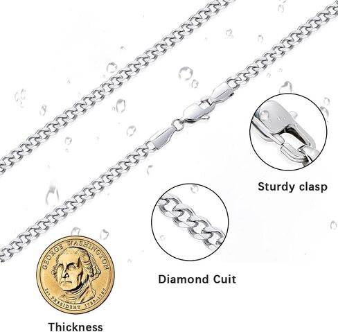 Stainless Steel Cuban Link Chains for Men - Durable, Stylish Necklaces in Silver Tone in Saudi Arabia