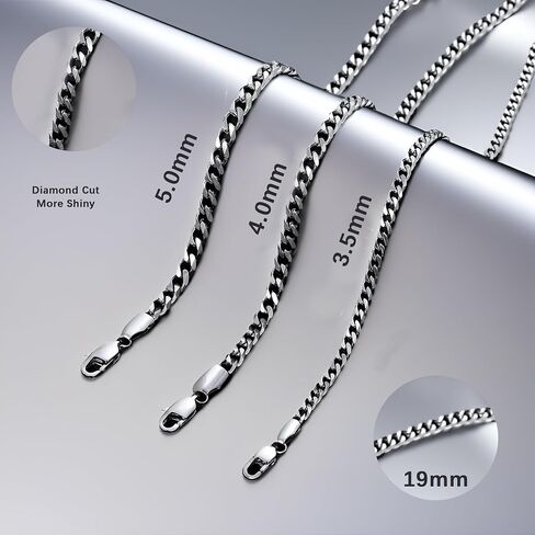 Stainless Steel Cuban Link Chains for Men - Durable, Stylish Necklaces in Silver Tone in Saudi Arabia