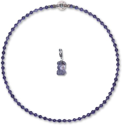 Beads Necklace for Women Men, 4mm Natural Crystal Beaded Necklace for Gift, Unique palladium plated Clasp, Pendant in Saudi Arabia