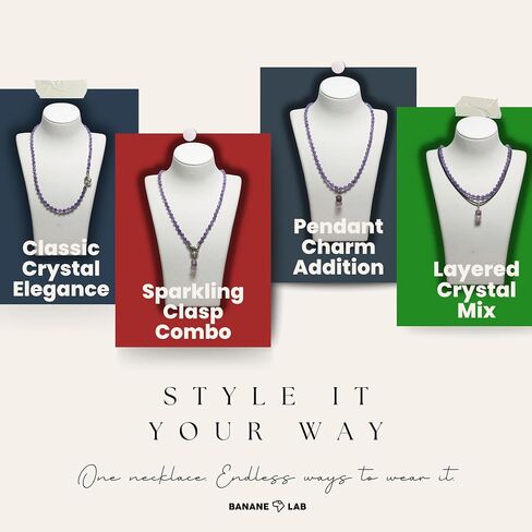 Beads Necklace for Women Men, 4mm Natural Crystal Beaded Necklace for Gift, Unique palladium plated Clasp, Pendant in Saudi Arabia