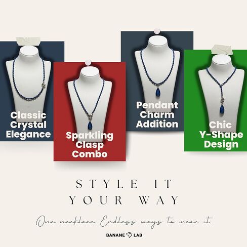Beads Necklace for Women Men, 4mm Natural Crystal Beaded Necklace for Gift, Unique palladium plated Clasp, Pendant in Saudi Arabia