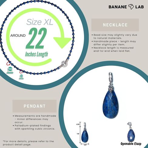 Beads Necklace for Women Men, 4mm Natural Crystal Beaded Necklace for Gift, Unique palladium plated Clasp, Pendant in Saudi Arabia