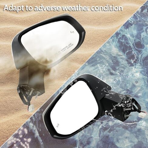 Left Side Door Mirror Fit for 2019-2023 Toyota Rav4, Power Glass Door View Mirror with Heating Function,with Blind Spot Detection,Turn Signal （White,8Pins） (Right/Passenger Side) in Kuwait