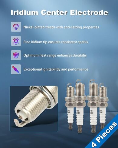 ECCPP 4 PCS Platinum Iridium Spark Plugs for Honda Trx650Fa Fourtrax Rincon, Trx680Fga Fourtrax Rincon Gpscape, VTX1800C, VTX1800F, VTX1800N, VTX1800R, VTX1800S, VTX1800T in Saudi Arabia