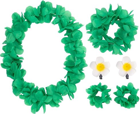 6PC Hawaiian Leis Halloween Costume Accessories Luau Hawaii Flower Hair Clips Women Birthday Party Dess up Decorations in Saudi Arabia