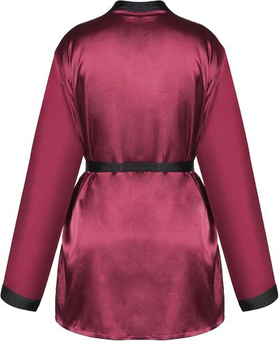 Mprocen Women's Red Satin Kimono Robe Adult Captain Hat Halloween Cosplay Costume Accessories Set Silk Jacket Robe Outfits in Saudi Arabia