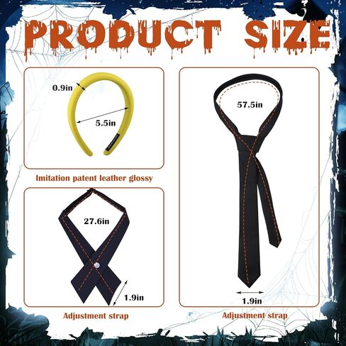 Mepase 3 Pcs Private School Socialite Scene Costume Accessory for Halloween Vintage-inspired Socialite Unchained it Girl Aesthetic with Vintage Headband and Crisscross Necktie Set in Saudi Arabia