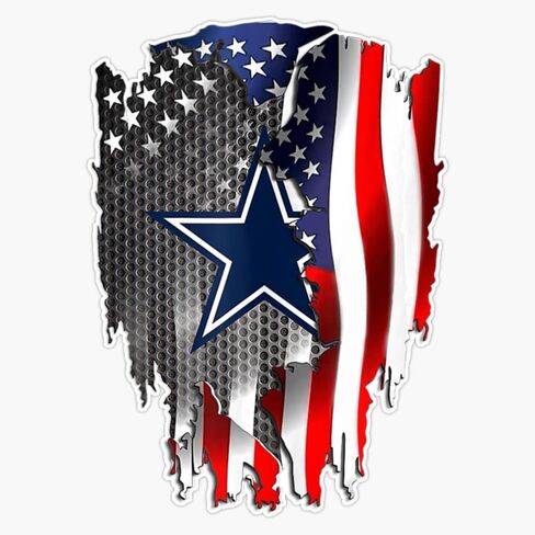 Dallas Fan Cow.Boys America Flag Gift Tank Top Sticker Bumper Sticker Vinyl Decal 5" in Saudi Arabia