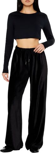 Forever 21 Women's Corduroy High-Rise Wide-Leg Pants in Saudi Arabia