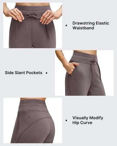 G4Free Smoofit مشروط لينة المرأة Sweatpants واسعة الساق مع جيوب الرباط طبقة مزدوجة الخصر السراويل غير رسمية in Kuwait