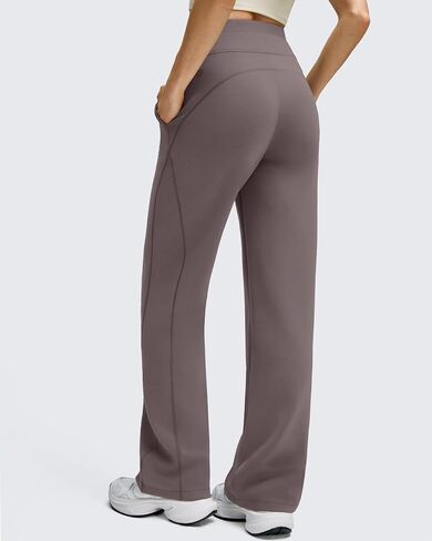 G4Free Smoofit مشروط لينة المرأة Sweatpants واسعة الساق مع جيوب الرباط طبقة مزدوجة الخصر السراويل غير رسمية in Kuwait