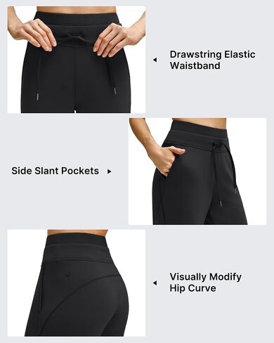 G4Free Smoofit مشروط لينة المرأة Sweatpants واسعة الساق مع جيوب الرباط طبقة مزدوجة الخصر السراويل غير رسمية in Kuwait