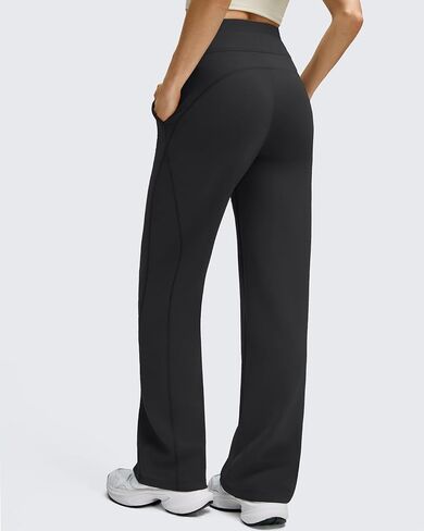 G4Free Smoofit مشروط لينة المرأة Sweatpants واسعة الساق مع جيوب الرباط طبقة مزدوجة الخصر السراويل غير رسمية in Kuwait