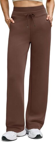 G4Free Smoofit Modal Soft Women's Wide Leg Sweatpants with Pockets Drawstring Double Layer Waist Casual Pants in Saudi Arabia
