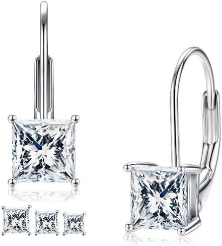 MOOSEA Moissanite Dangle Earrings for Women, 925 Sterling Silver 1-3ct D Color VVS1 Clarity Lab Created Moissanite Leverback Earrings for Women Anniversary Birthday Gifts for Wife Mom Girlfriend in Saudi Arabia