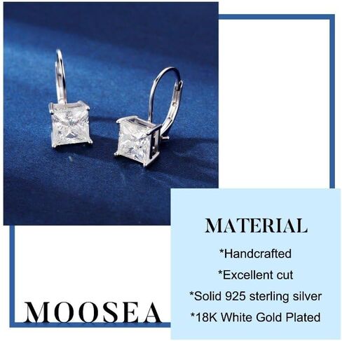 MOOSEA Moissanite Dangle Earrings for Women, 925 Sterling Silver 1-3ct D Color VVS1 Clarity Lab Created Moissanite Leverback Earrings for Women Anniversary Birthday Gifts for Wife Mom Girlfriend in Saudi Arabia