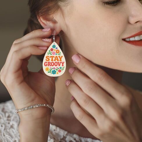 Teardrop Earrings For Women, Dangle Earrings Jewelry For Women, Lightweight Faux Leather Earrings Gifts in Kuwait