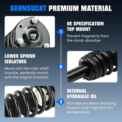 Front Spring Strut Shock Absorber for Ford Fusion 3.0L 2006 2007 2008 2009, for Mercury Milan V6 3.0L 2006-2009, Complete Coil Struts Shocks Assembly Absorbers Replace for 172261 in Saudi Arabia