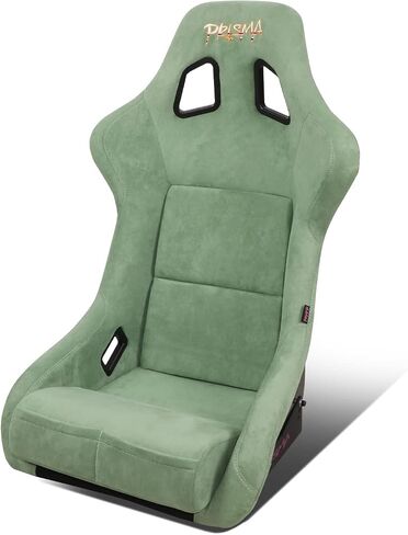 NRG Innovations FRP-302OL-PRISMA Prisma Fixed Back Bucket Racing Seat with Bottom Mount Bracket, Olive Color/Mix Sparkled Paint Back in Saudi Arabia