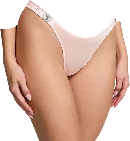Victoria's Secret Very Sexy Rhinestone Scattered Shine Strap Smooth Thong Panty Color Pink New in Saudi Arabia