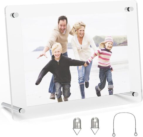 A4 Acrylic Picture Frame 13.4 x9.4 Inch Tabletop Display for Certificates Photos Awards Horizontal Vertical Mount Includes Wall Hanging Kit for Home Office Wall Decor(2 PCS) in Kuwait