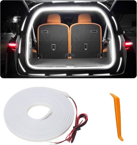 أضواء شريط LED للسيارة، إضاءة محيطة ديناميكية لصندوق السيارة، ألوان بيضاء شريط إضاءة LED مرن 157.48 بوصة، سهل التركيب، مقاوم للماء، مناسب عالمي لصناديق السيارات وسيارات الدفع الرباعي in Kuwait