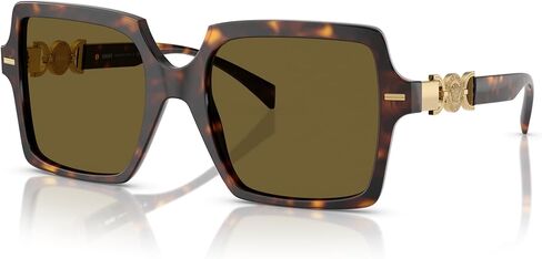 Versace Woman Sunglasses Havana Frame, Dark Brown Lenses, 55MM in Saudi Arabia