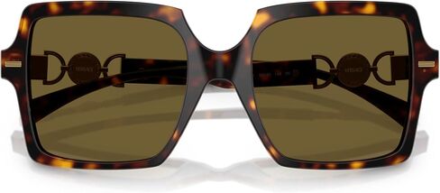 Versace Woman Sunglasses Havana Frame, Dark Brown Lenses, 55MM in Saudi Arabia