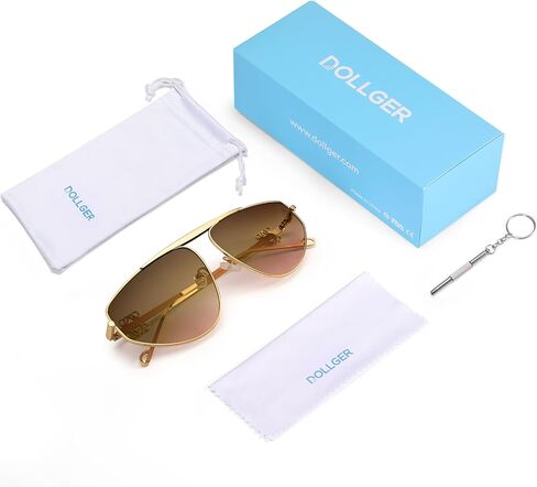 Oversized Aviator Sunglasses for Women Men Trendy Fashion Big Shades Tinted Lens Gold Metal Sun Glasses UV400 in Saudi Arabia