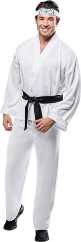 Rubies Mens Mens Miyage-do Dojo Karate Kid Gi Adult Costume Set With White Karate Pants, Jacket, Headband & Belt in Saudi Arabia