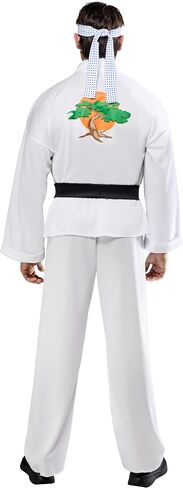 Rubies Mens Mens Miyage-do Dojo Karate Kid Gi Adult Costume Set With White Karate Pants, Jacket, Headband & Belt in Saudi Arabia