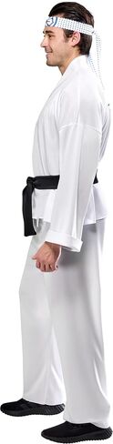 Rubies Mens Mens Miyage-do Dojo Karate Kid Gi Adult Costume Set With White Karate Pants, Jacket, Headband & Belt in Saudi Arabia