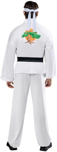 Rubies Mens Mens Miyage-do Dojo Karate Kid Gi Adult Costume Set With White Karate Pants, Jacket, Headband & Belt in Saudi Arabia