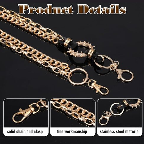 سلاسل بانك مزدوجة للسراويل، سلسلة جيب ذهبية للجنسين مع مشبك جراد البحر، سلسلة خصر هيب هوب، سلاسل حزام شديدة التحمل للمحفظة والمفاتيح in Kuwait