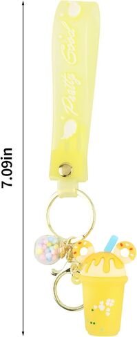 Keychain ice cream Bag Charms, Key Chains Women Cute - Fashion enthusiasts（yellow） in Saudi Arabia