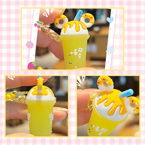 Keychain ice cream Bag Charms, Key Chains Women Cute - Fashion enthusiasts（yellow） in Saudi Arabia