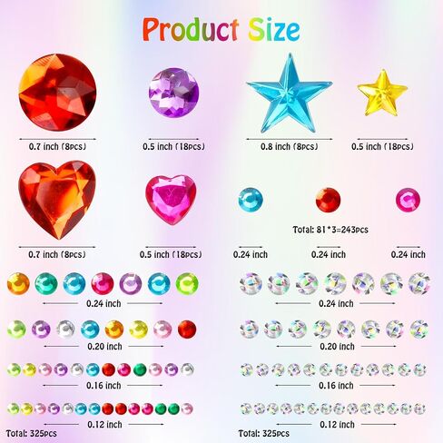 971 pcs Gem Stickers, Star Heart Round Small Stickers for Kids Adults, Glitter Cute Stickers for Crafts, Face Eye Body Makeup, DIY Decoration, Kids Reward, Sparkling Acrylic Rhinestones Jewel Stickers in Saudi Arabia