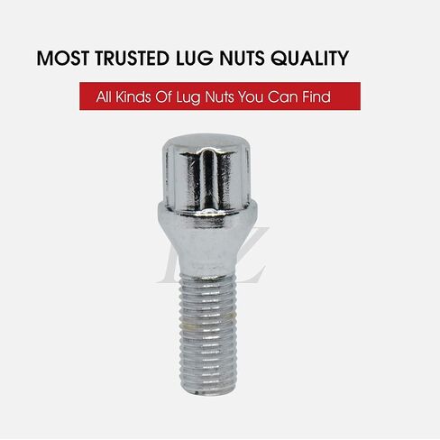 20 Pc 12x1.25 Chrome Spline Tuner Lug Bolts 28MM Shank for Aftermarket Wheels to Fit Jeep Cherokee Renegade Fiat Alfa Romeo in Saudi Arabia