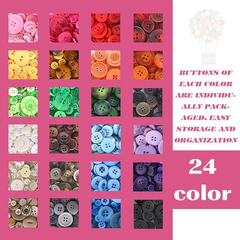1400-1500pcs Assorted Craft Buttons,12 Color Mixed Size Resin Buttons for Manual Button Painting Sensory Play School Projects,DIY Handmade Ornament in Kuwait