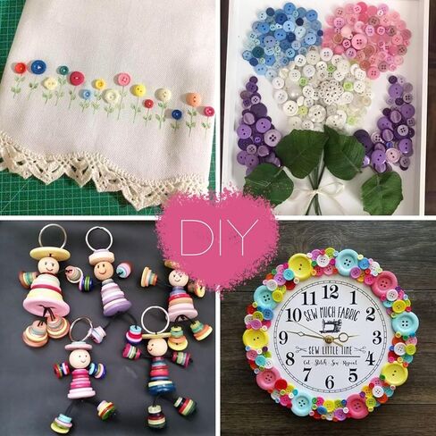 1400-1500pcs Assorted Craft Buttons,12 Color Mixed Size Resin Buttons for Manual Button Painting Sensory Play School Projects,DIY Handmade Ornament in Kuwait