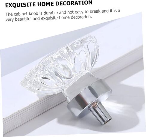 DOITOOL 3pcs Clear Crystal Drawer Knob Transparent Handle for Cupboard Dresser Wardrobe Easy to Install Decorative for Kitchen and Bathroom Use in Saudi Arabia