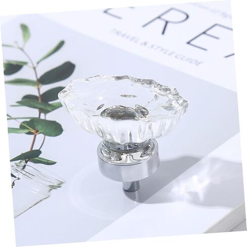 DOITOOL 3pcs Clear Crystal Drawer Knob Transparent Handle for Cupboard Dresser Wardrobe Easy to Install Decorative for Kitchen and Bathroom Use in Saudi Arabia
