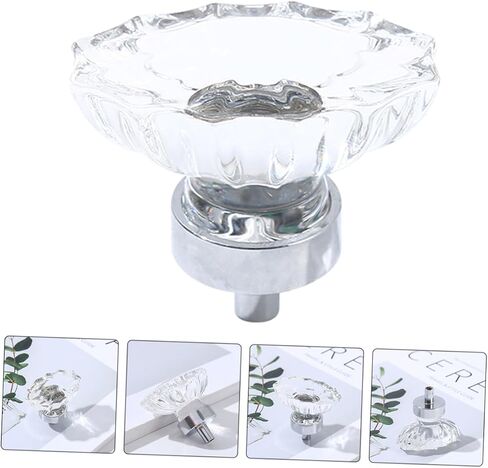 DOITOOL 3pcs Clear Crystal Drawer Knob Transparent Handle for Cupboard Dresser Wardrobe Easy to Install Decorative for Kitchen and Bathroom Use in Saudi Arabia